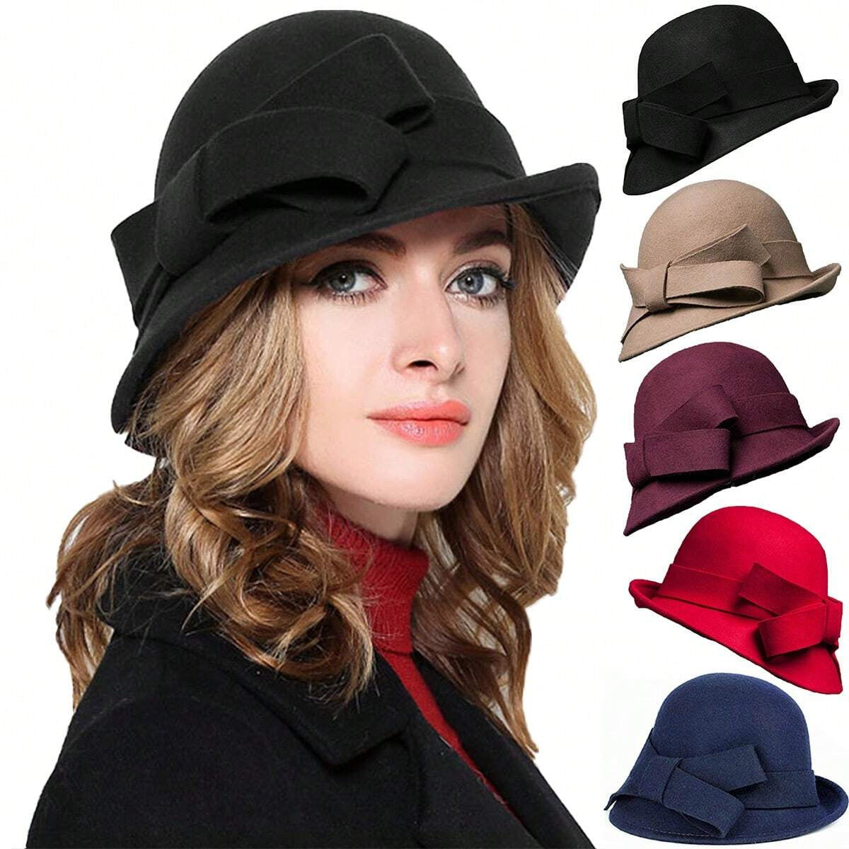 French Retro Wool-Blend Bowler Hat