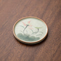 Hand-Painted Lotus Ceramic Coaster