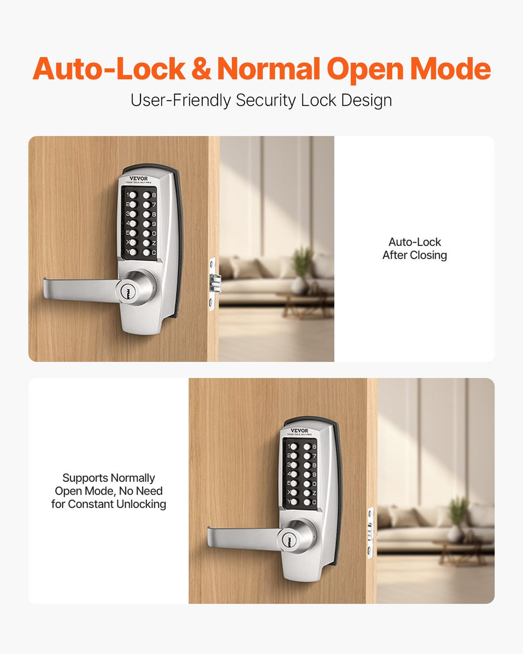 Keyless Mechanical Keypad Door Lock