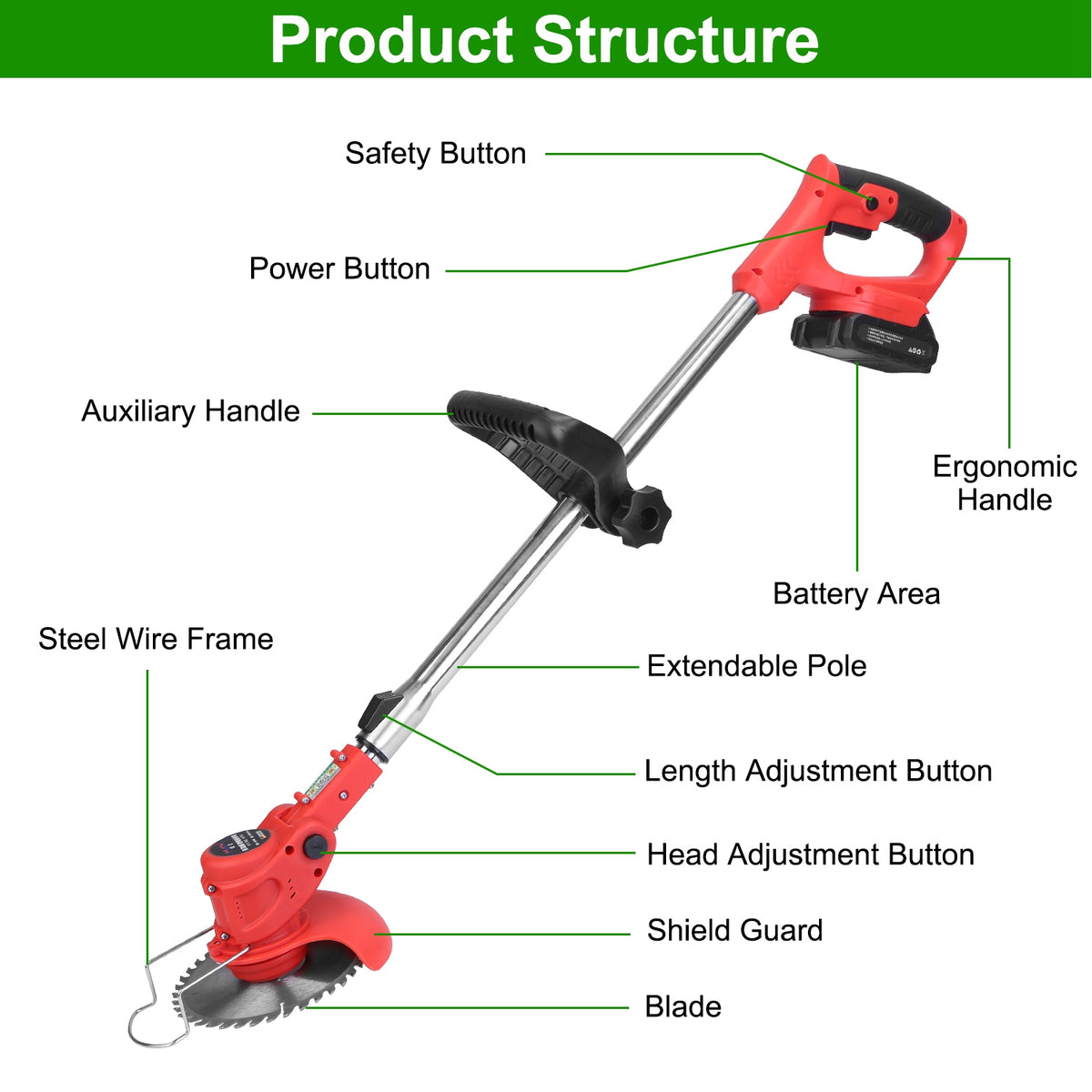 Cordless Telescopic Weed Trimmer