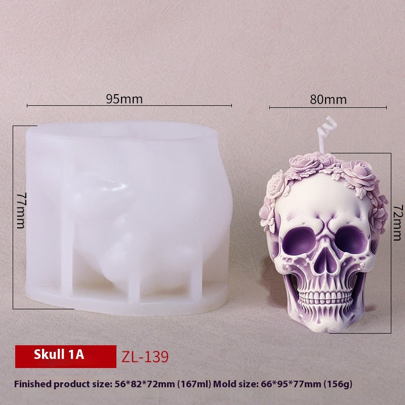 Rose Skull Candle Mold