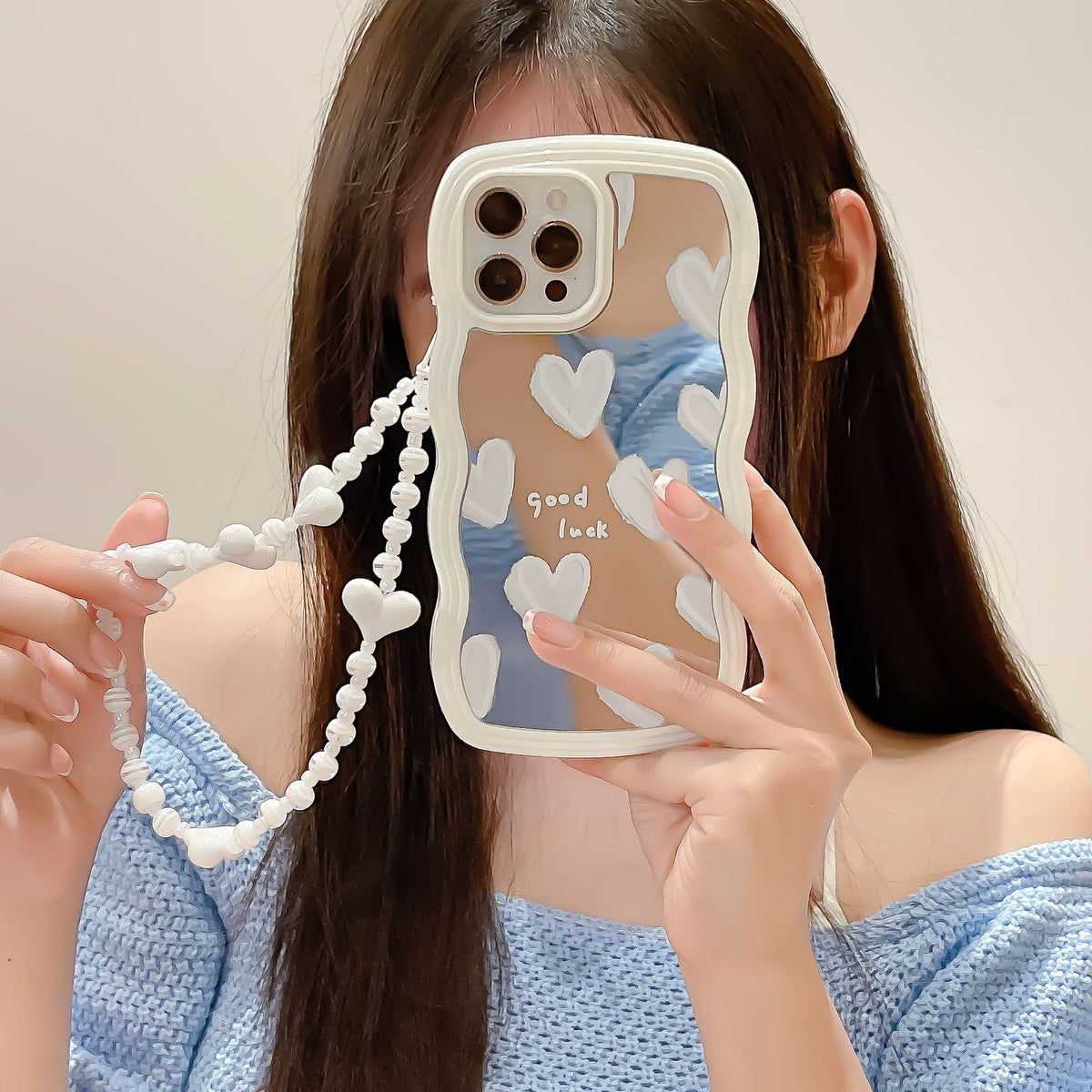 Wavy Mirror Heart iPhone Case