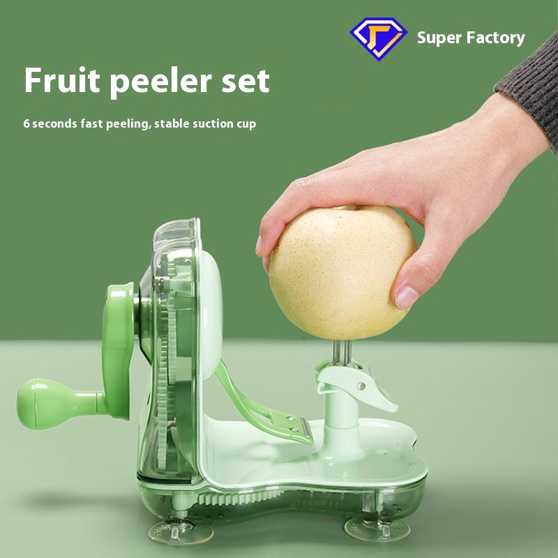 2-in-1 Hand-Crank Fruit Peeler & Cutter