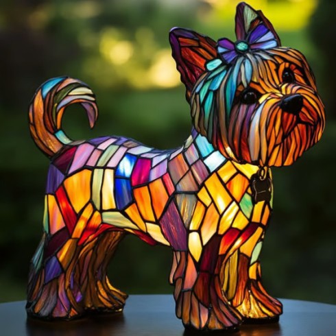 Color-Changing Dog Figure Lamp