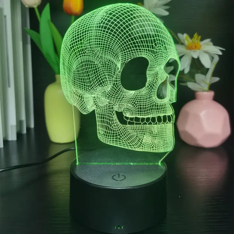 3D Illusion Skull Lamp