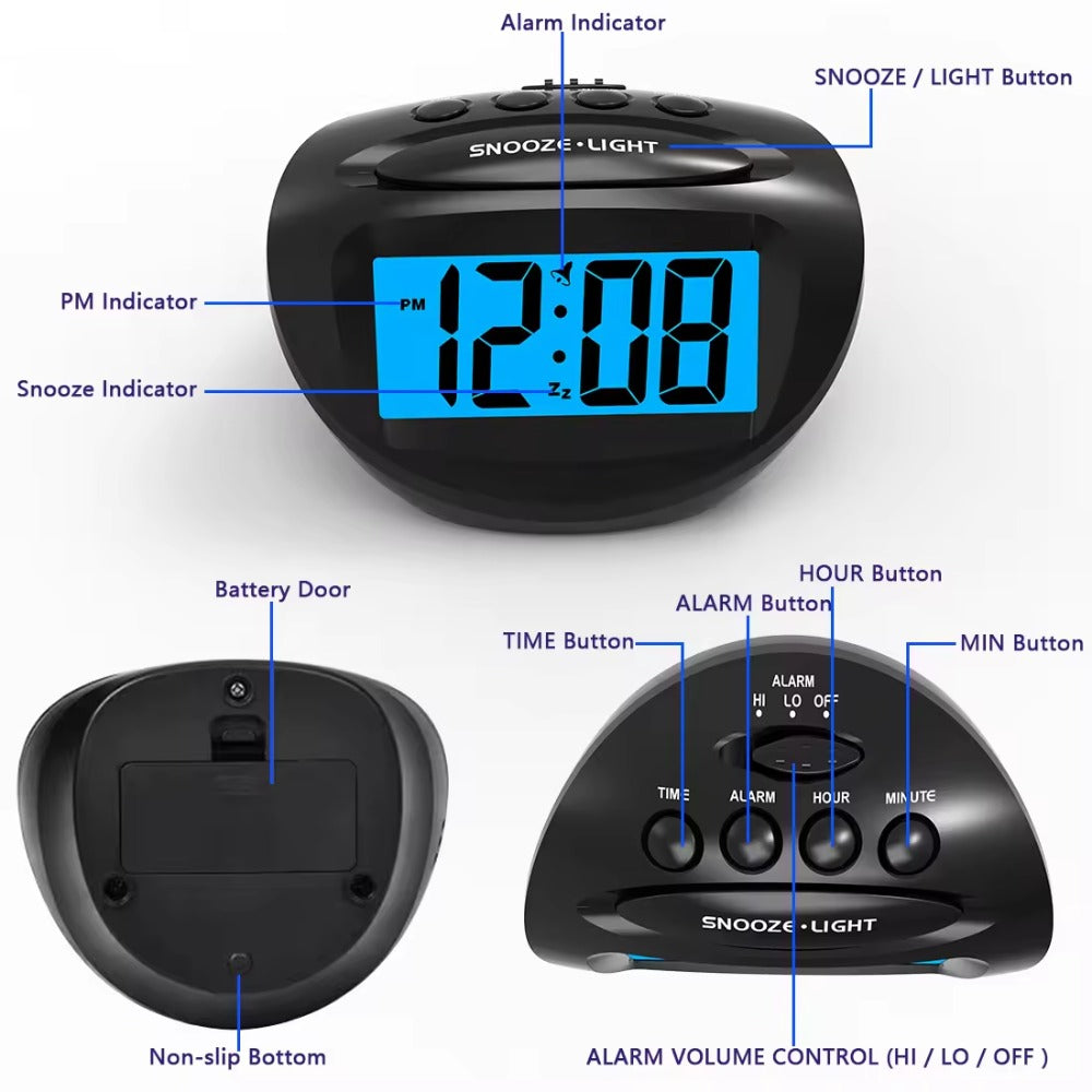 Backlit LCD Travel Alarm Clock