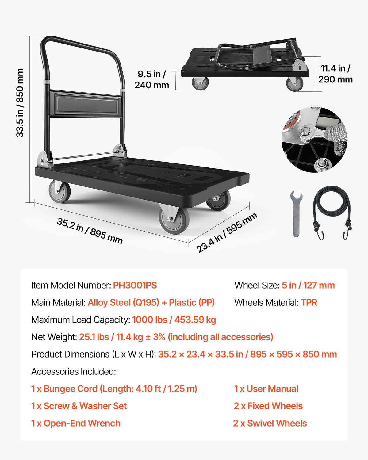 Foldable Platform Push Cart