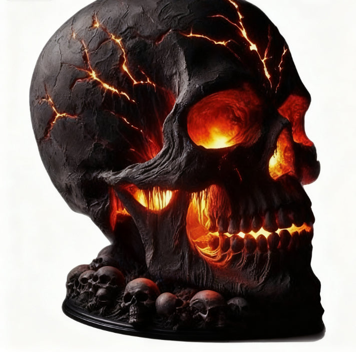 Lava Stone Skull Lamp