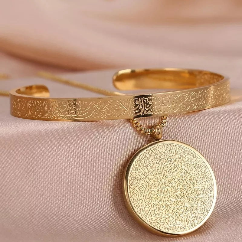 Stainless Coin Disc Necklace & Bracelet