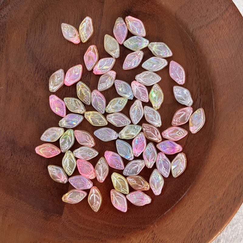 Glow-in-the-Dark Acrylic Leaf Beads