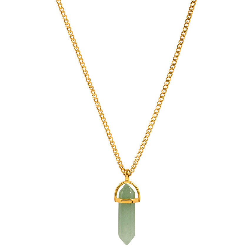 Glass Hexagon Prism Necklace