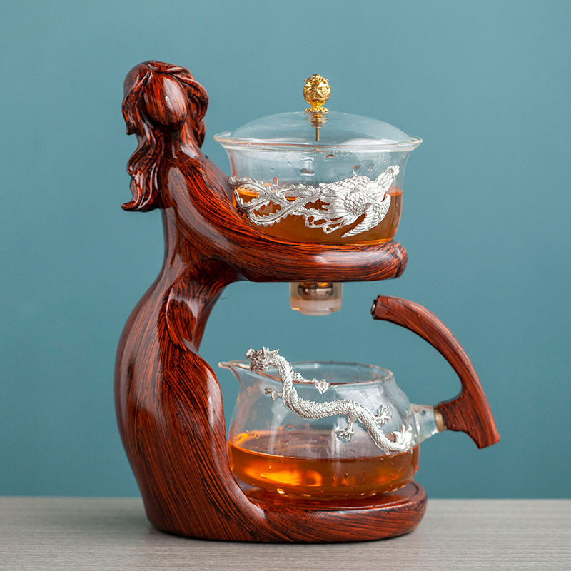 Lady Figure Glass Tea Infuser Set