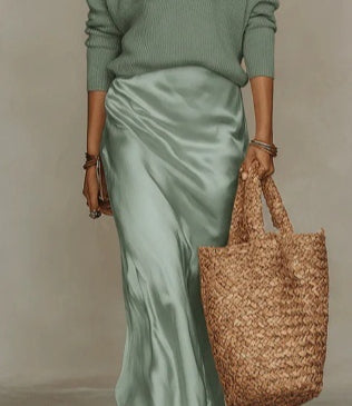 Satin Maxi Dress & Shrug Set