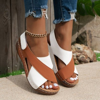 Colorblock Wedge Sandals