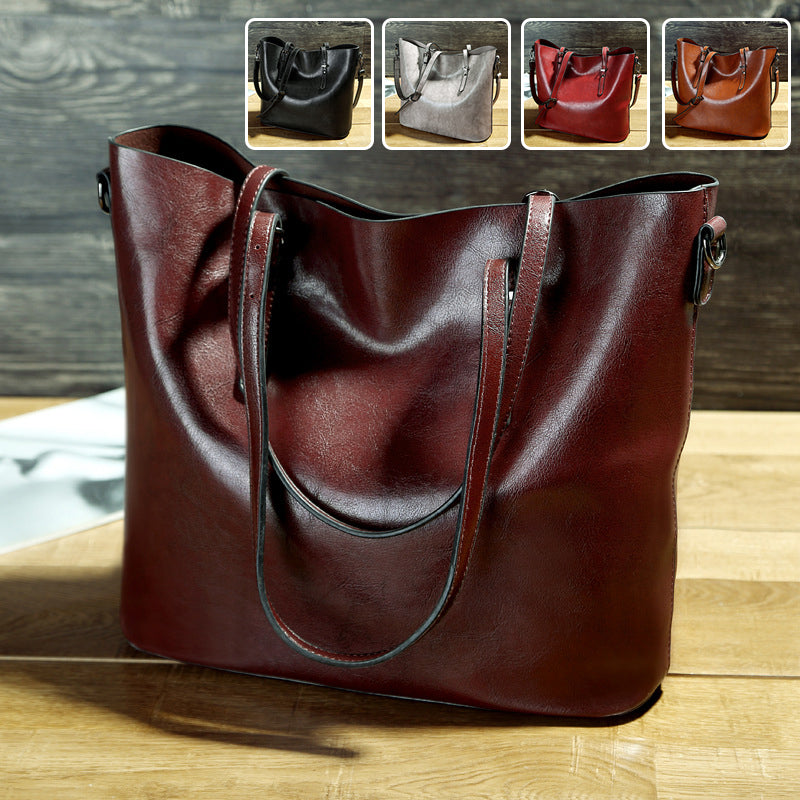Oil-Wax Leather Tote Bag