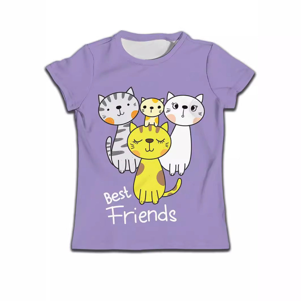 Kids' Cute Cat Graphic Tee