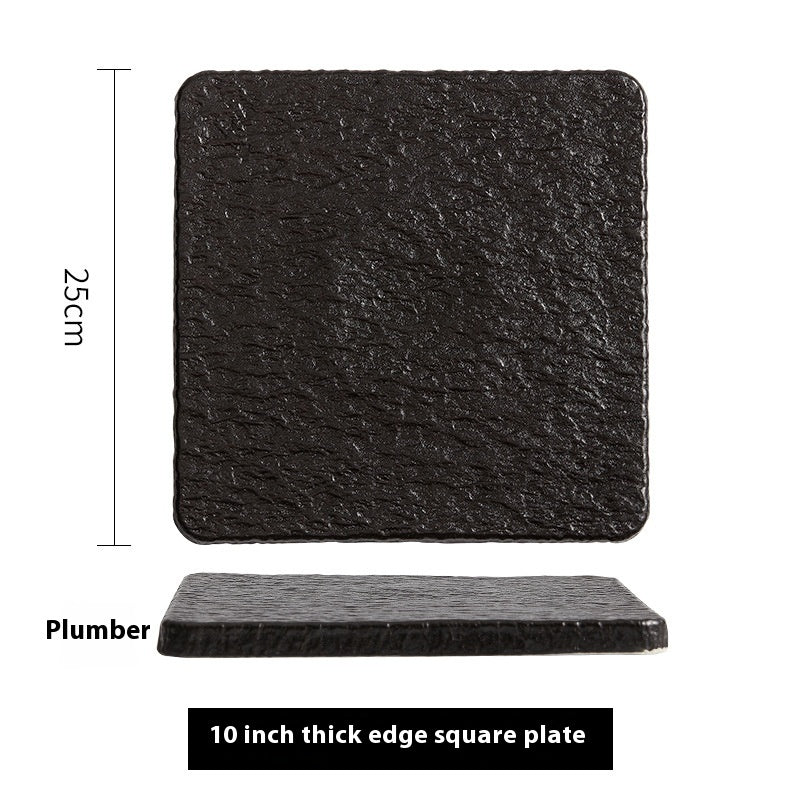 Mocha Rock Square Plate