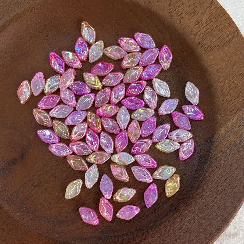 Glow-in-the-Dark Acrylic Leaf Beads
