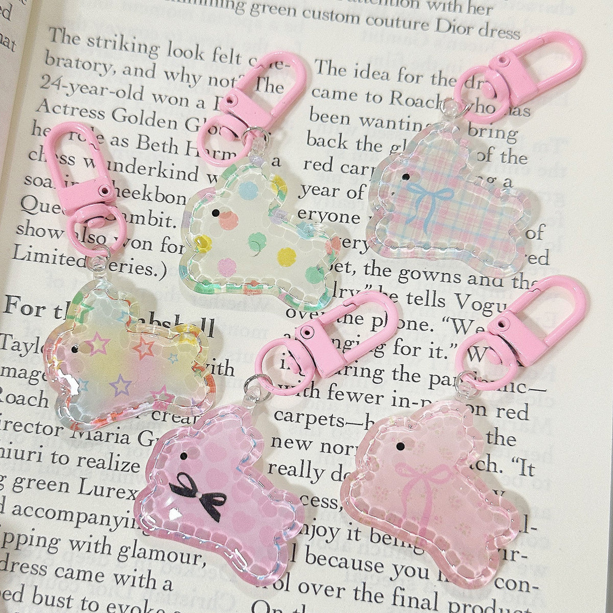 Clear Bunny Keychain