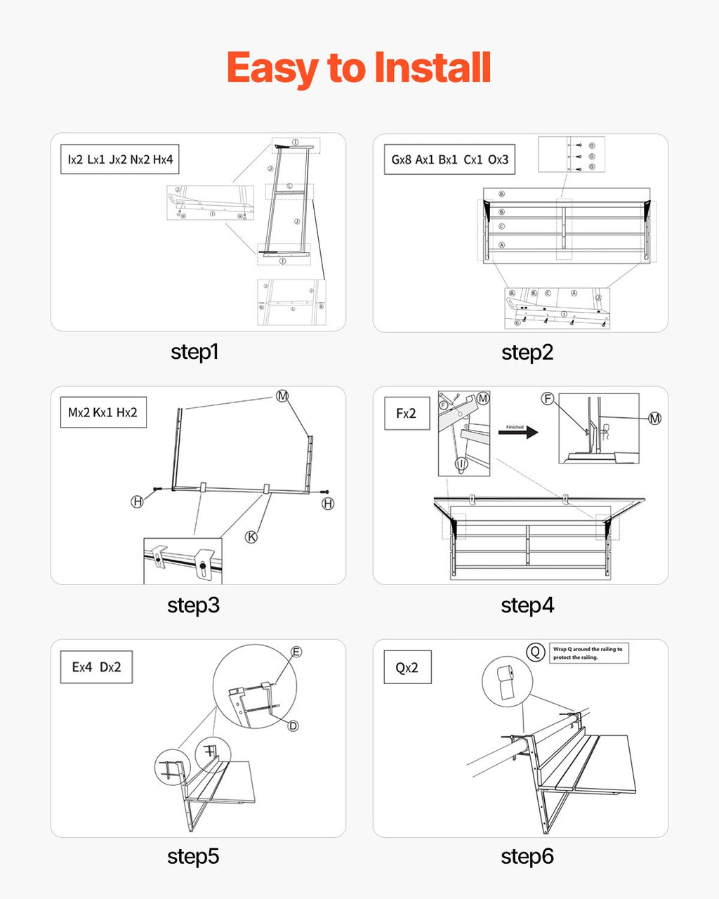 Balcony Railing Bar Table