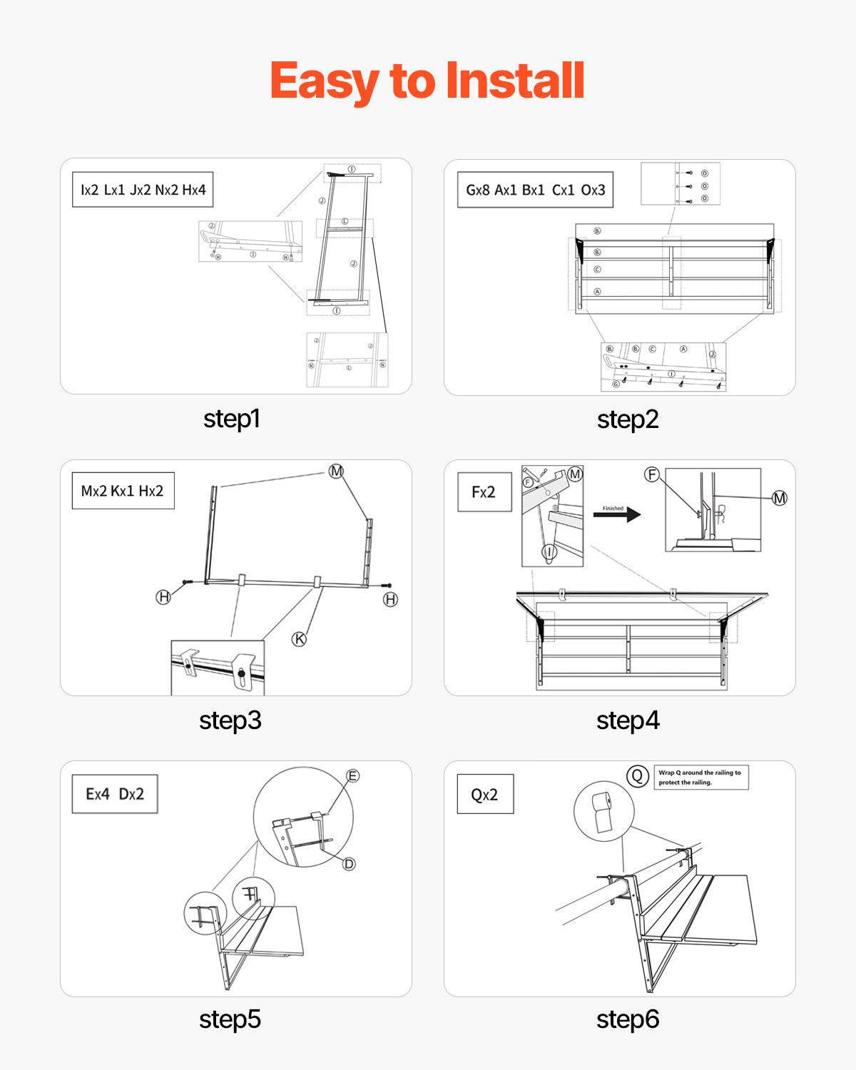 Balcony Railing Bar Table