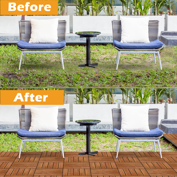 Interlocking Wood Deck Tiles (27 pcs)
