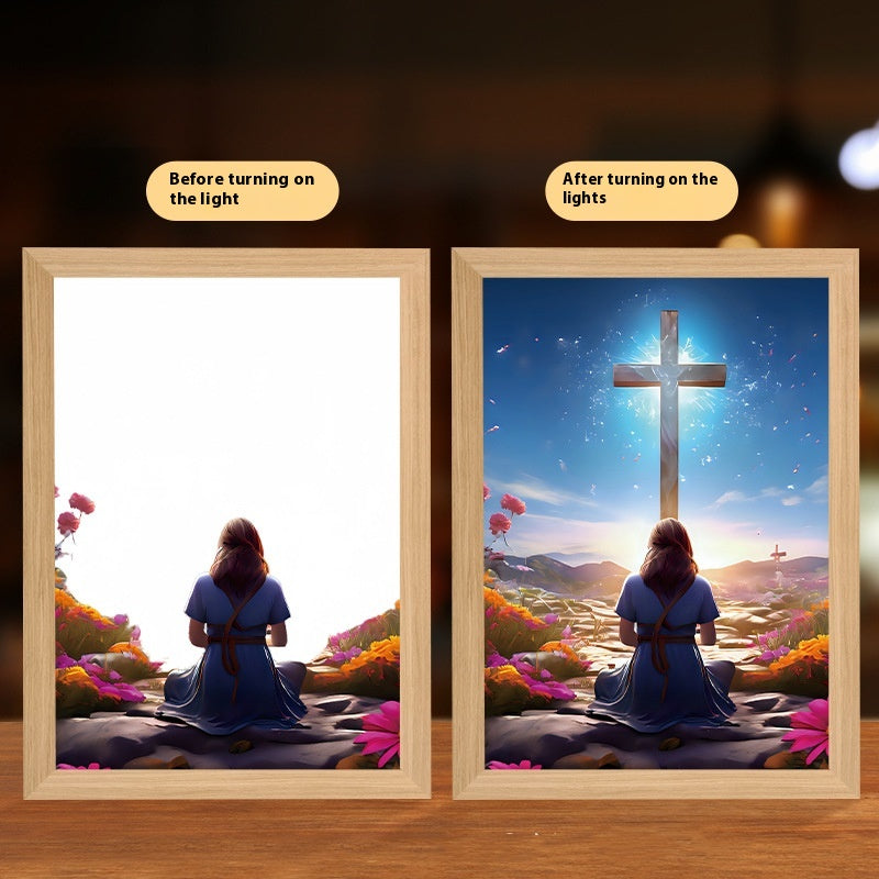 LED Light-Up Cross Art Frame