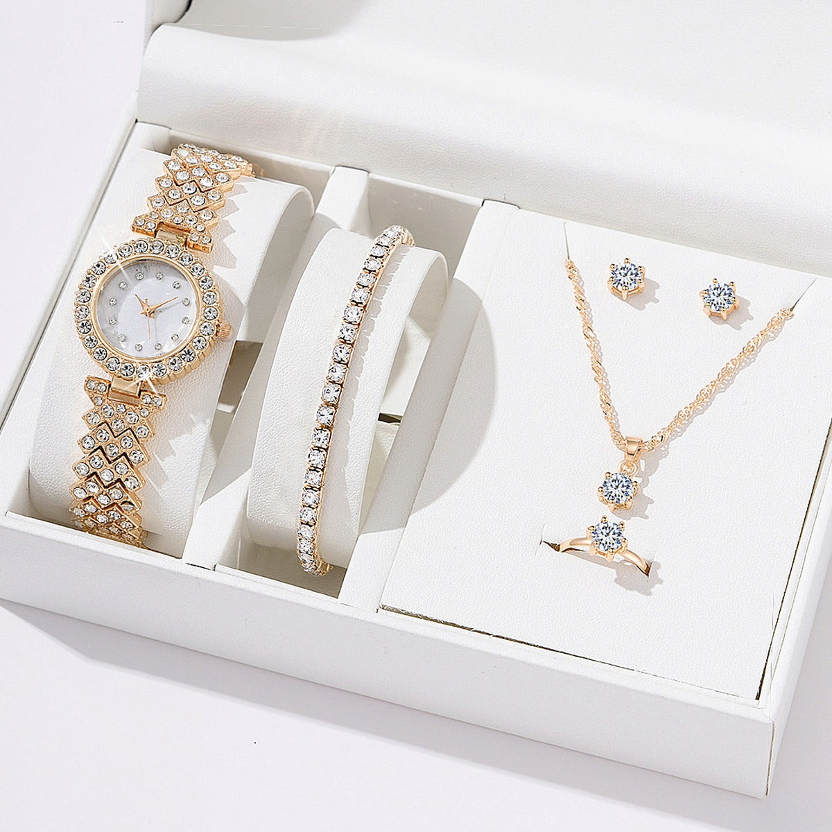 Rhinestone Watch & Jewelry Gift Set