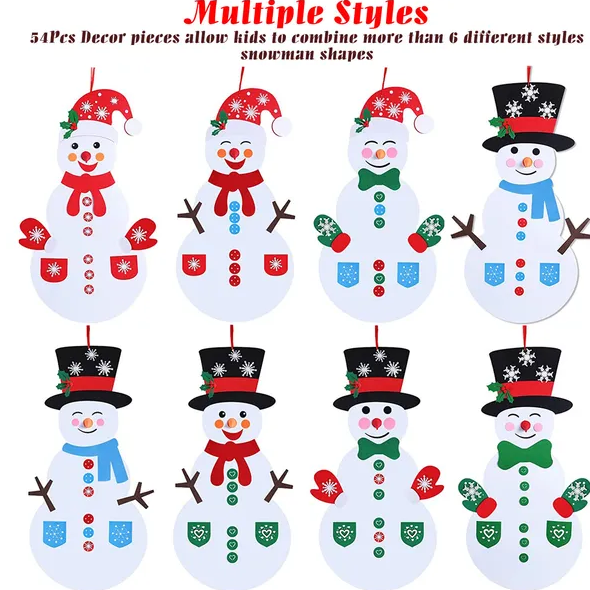 DIY Felt Christmas Snowman Set