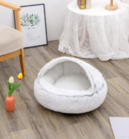2-in-1 Plush Pet Bed & Cave