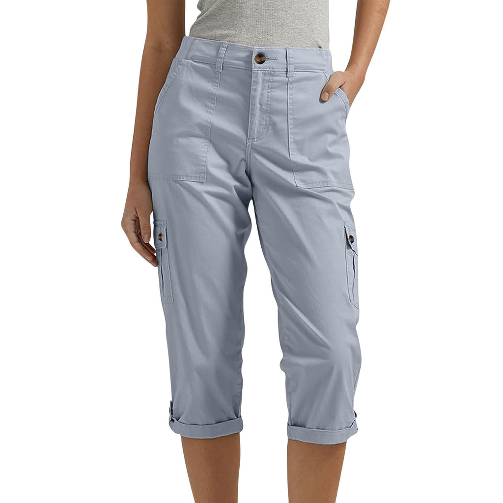 High-Waist Cropped Cargo Pants