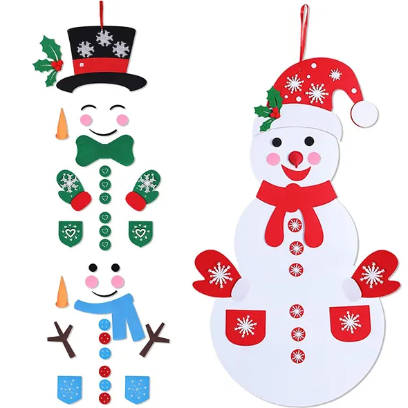 DIY Felt Christmas Snowman Set