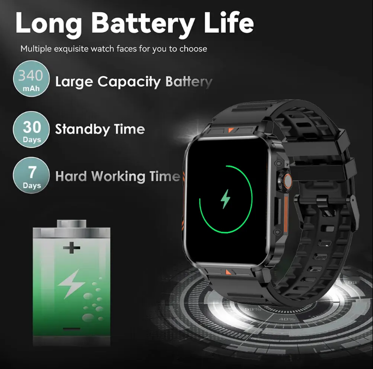 Rugged Outdoor Smartwatch with Bluetooth Calling