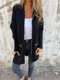 Hooded Zip-Up Cardigan Coat