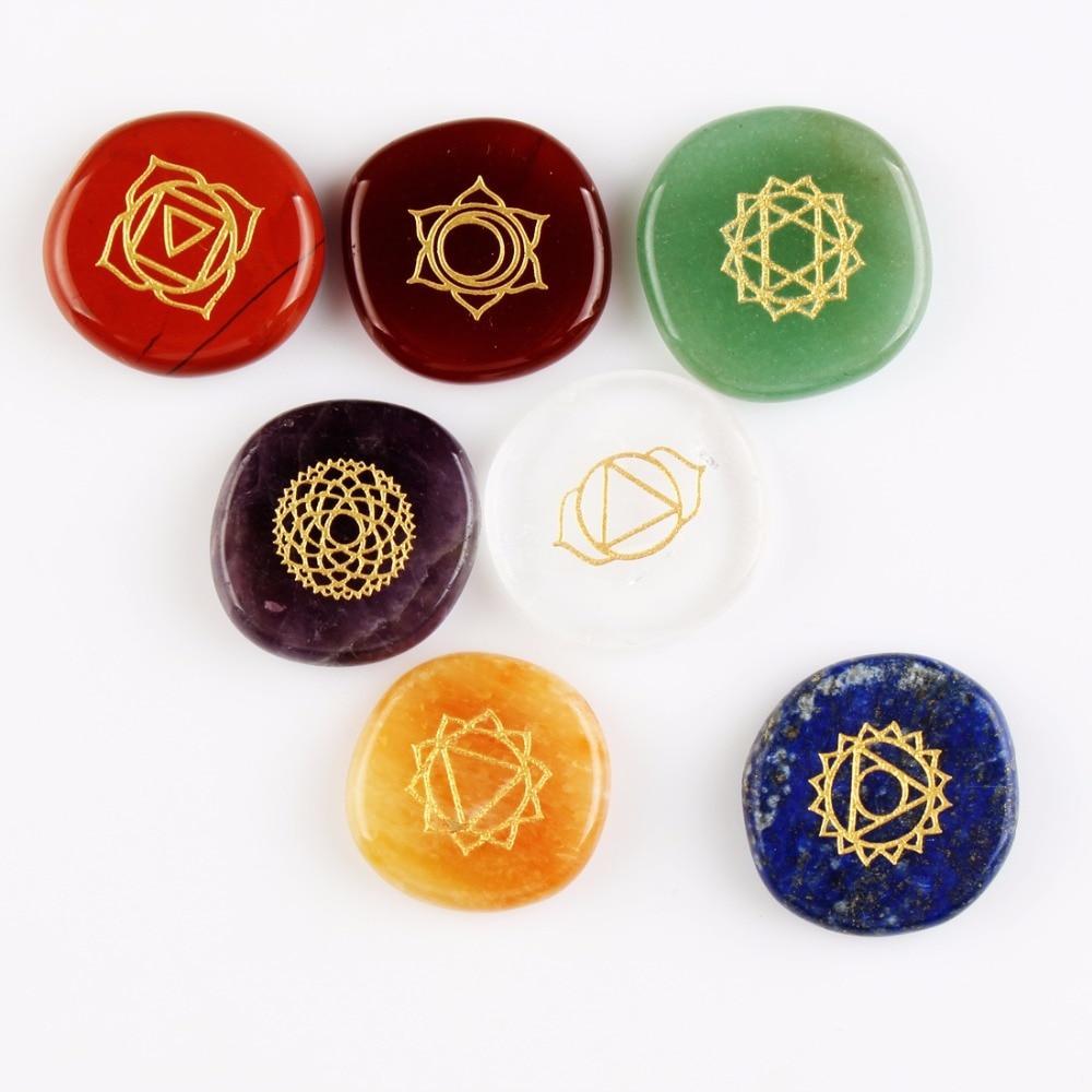 7-Chakra Pocket Palm Stones