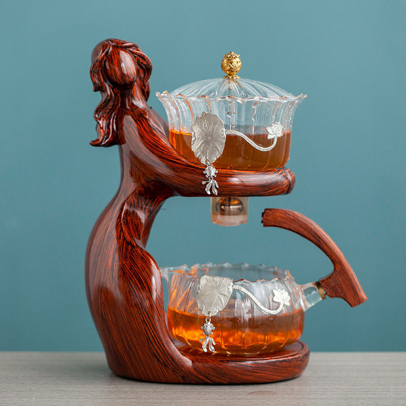 Lady Figure Glass Tea Infuser Set