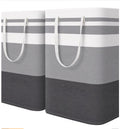 Foldable Striped Laundry Basket