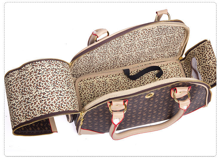 Faux Leather Pet Carrier Tote