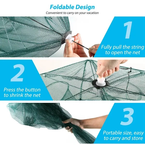 Folding Fish & Crab Trap Net