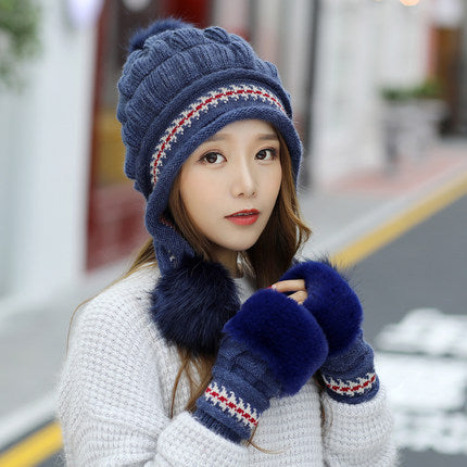 Pom-Pom Earflap Beanie