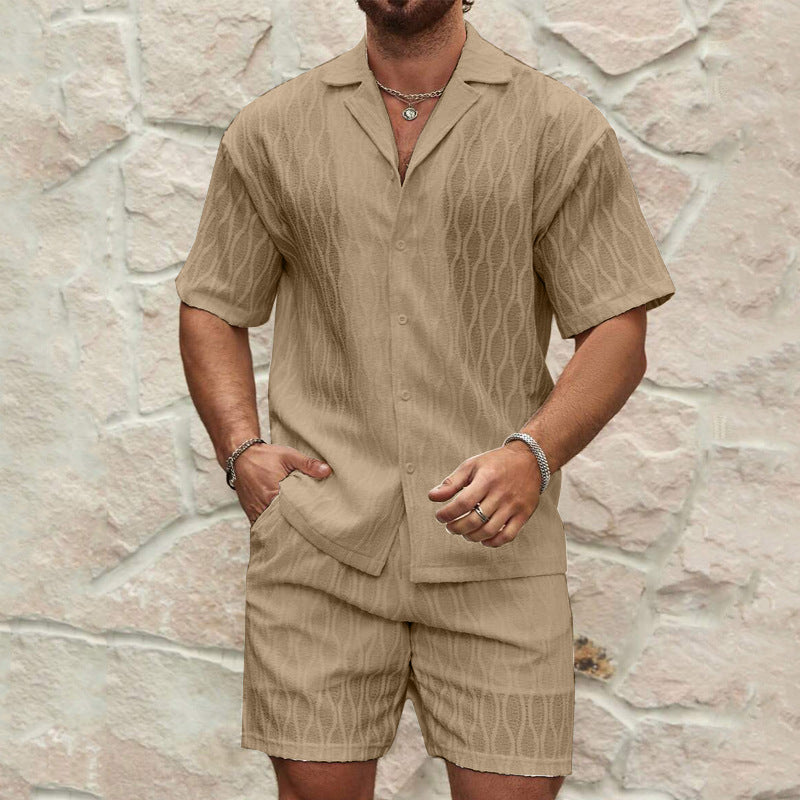 Men's Button Shirt & Shorts Set