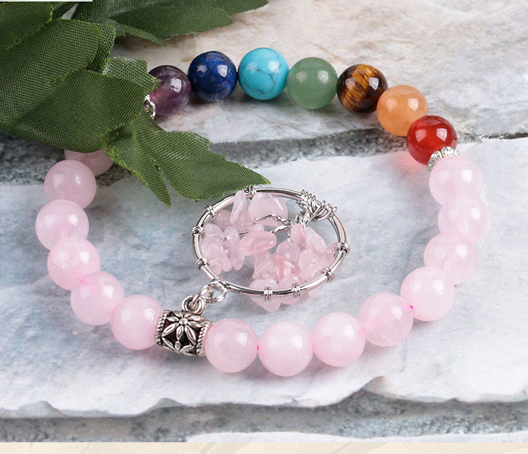 Seven Chakra Crystal Bead Bracelet