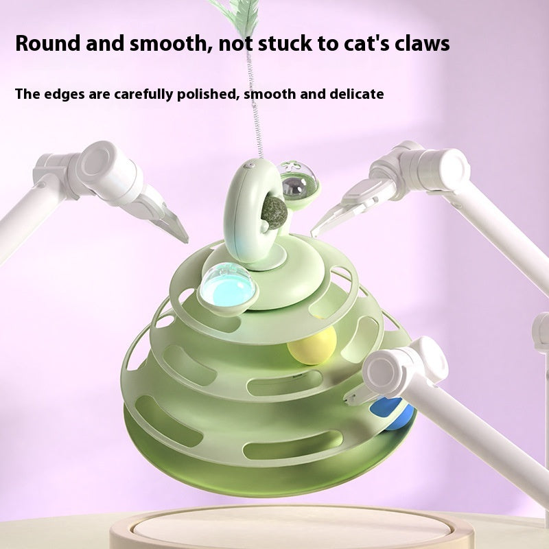 4-Level Cat Ball Track Tower