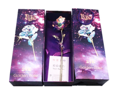Gold-Foil Rose with Light-Up Stand