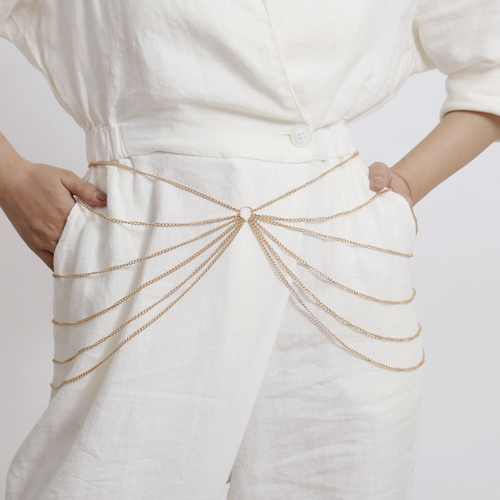 Geometric Metal Waist Chain