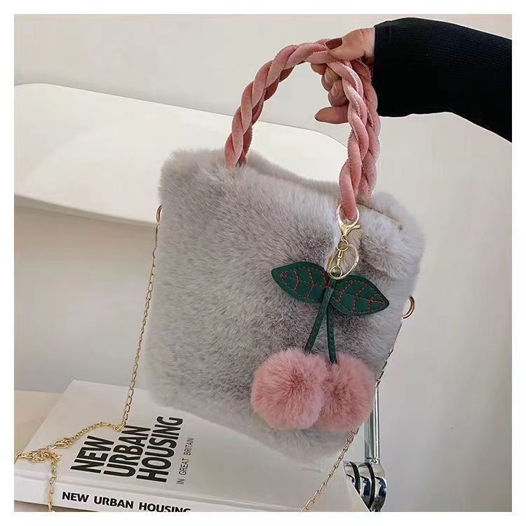 Plush Bucket Tote Bag