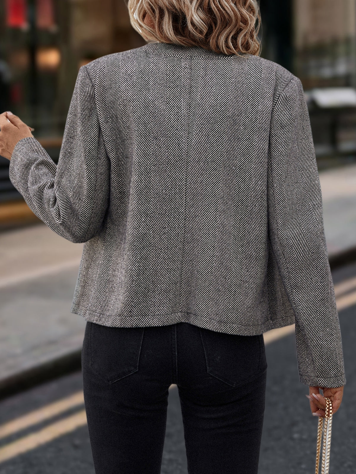 Herringbone Double-Breasted Jacket
