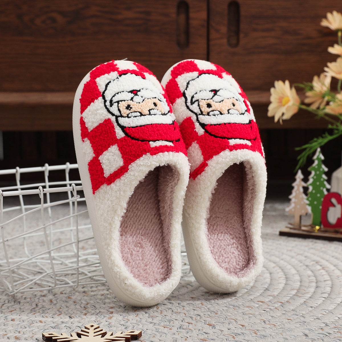 Santa Plaid Slippers