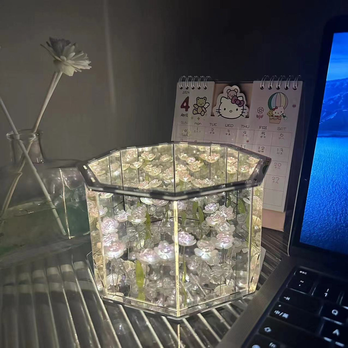 Tulip & Rose Music Box Night Light