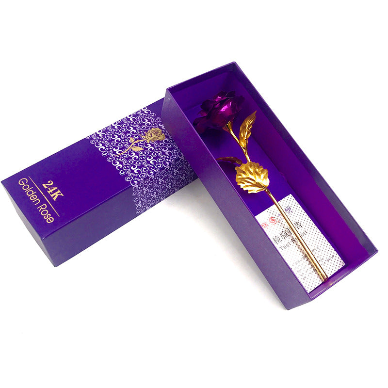 Gold-Foil Rose with Light-Up Stand